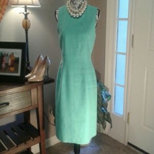 Talbots turquoise green dress